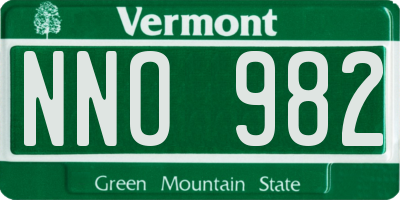 VT license plate NNO982