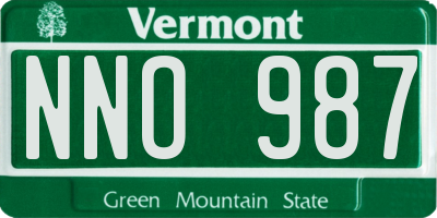 VT license plate NNO987