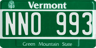 VT license plate NNO993