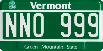 VT license plate NNO999
