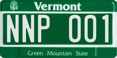 VT license plate NNP001