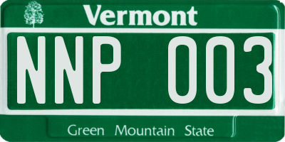 VT license plate NNP003