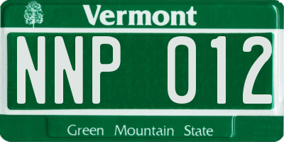 VT license plate NNP012