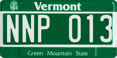 VT license plate NNP013