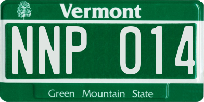 VT license plate NNP014