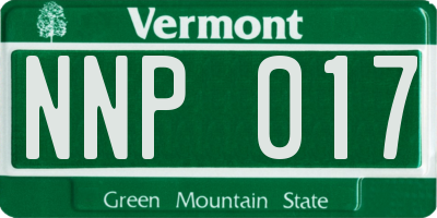 VT license plate NNP017