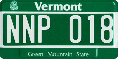 VT license plate NNP018