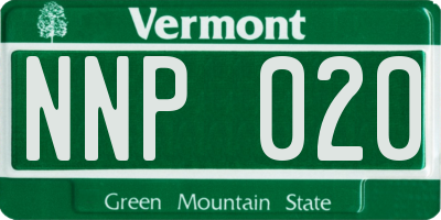 VT license plate NNP020