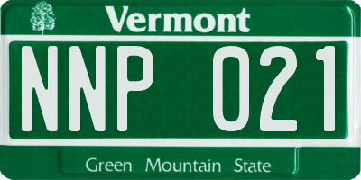 VT license plate NNP021