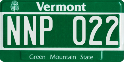VT license plate NNP022