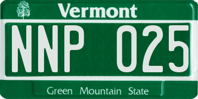VT license plate NNP025