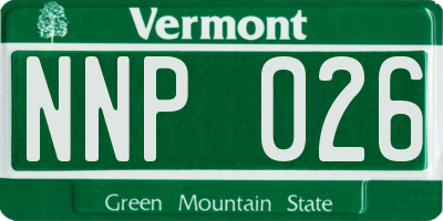 VT license plate NNP026