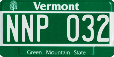 VT license plate NNP032