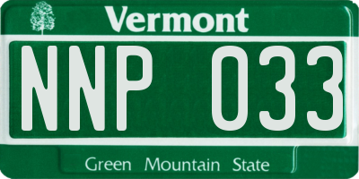 VT license plate NNP033
