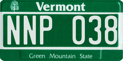 VT license plate NNP038