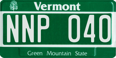 VT license plate NNP040