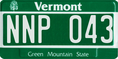 VT license plate NNP043
