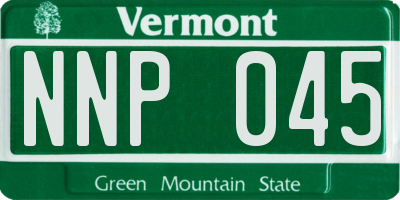 VT license plate NNP045