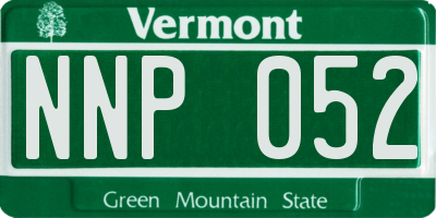 VT license plate NNP052