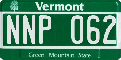VT license plate NNP062