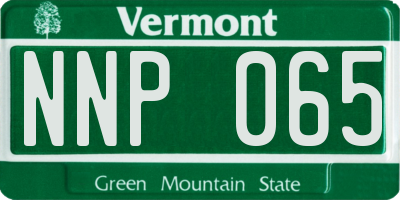 VT license plate NNP065