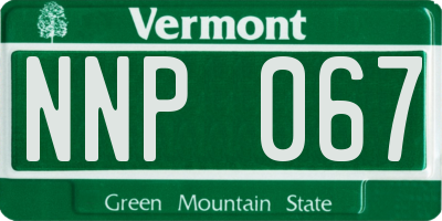 VT license plate NNP067