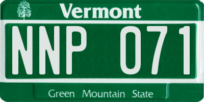 VT license plate NNP071