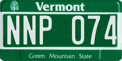 VT license plate NNP074