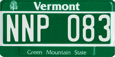 VT license plate NNP083