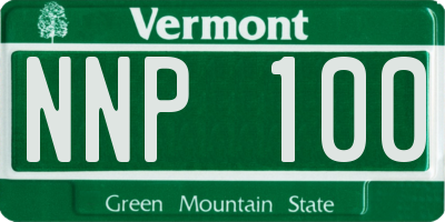 VT license plate NNP100