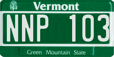 VT license plate NNP103