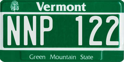 VT license plate NNP122