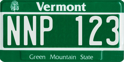 VT license plate NNP123