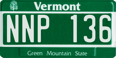 VT license plate NNP136