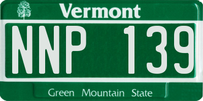 VT license plate NNP139
