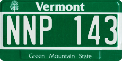 VT license plate NNP143