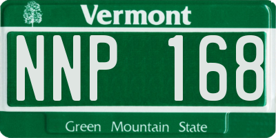 VT license plate NNP168