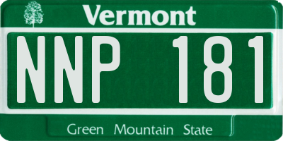 VT license plate NNP181
