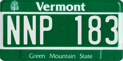 VT license plate NNP183