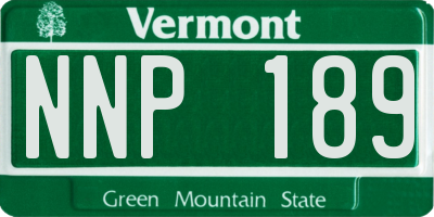 VT license plate NNP189