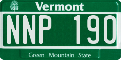 VT license plate NNP190