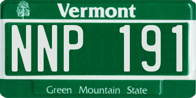 VT license plate NNP191