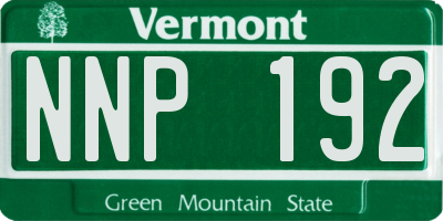 VT license plate NNP192