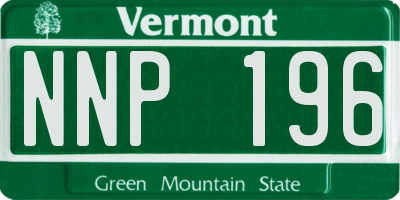 VT license plate NNP196