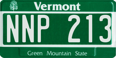 VT license plate NNP213
