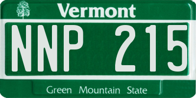 VT license plate NNP215