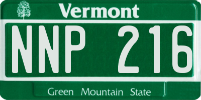 VT license plate NNP216