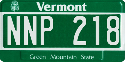 VT license plate NNP218