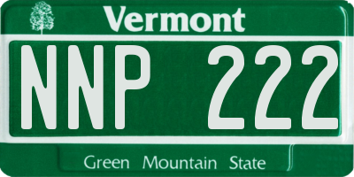 VT license plate NNP222