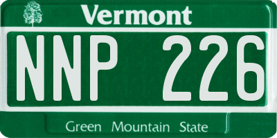 VT license plate NNP226